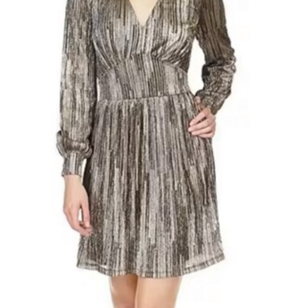 MICHAEL Michael Kors Metallic Long Sleeve Dress